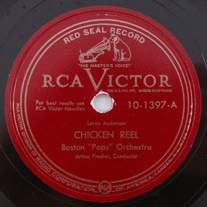 Boston Pop Orchestra A. Fiedler Chicken Reel/Fiddle Faddle 78 rpm Record 10-1397